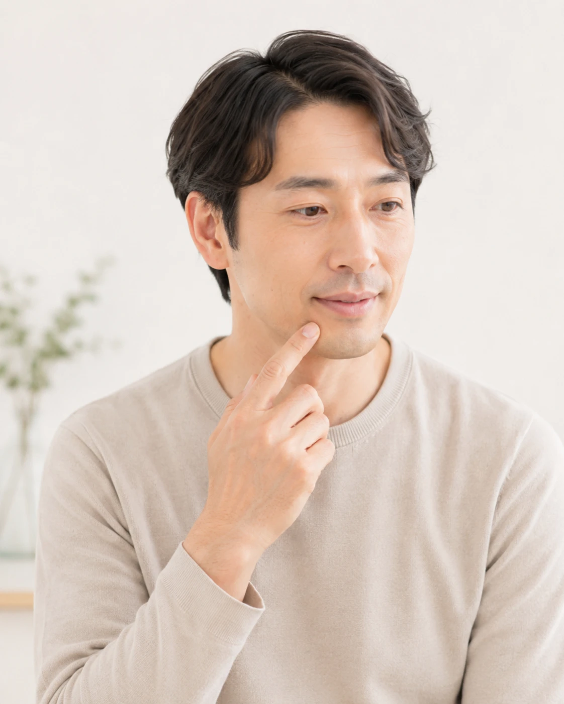 口元の印象を気にする男性のイメージ